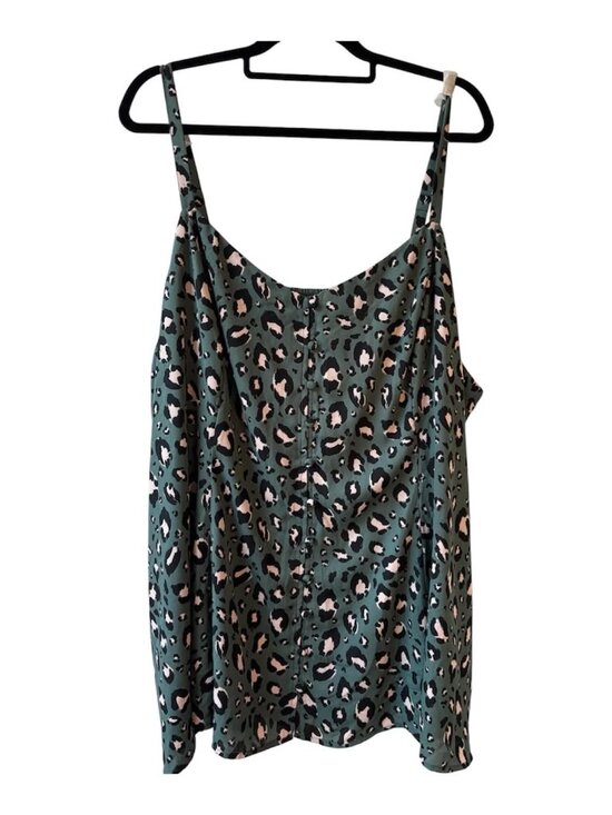 torrid Tops - NWT Size 5 5X Torrid Leopard Tank Green Black Spaghetti Strap